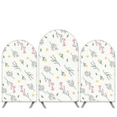 Aperturee Floral Theme Green Leaves White Birthday Arch Backdrop Kit